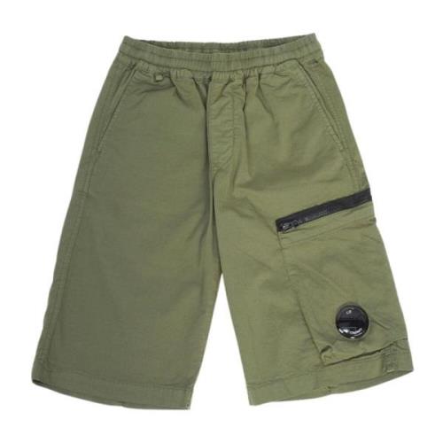 Grønne shorts med elastisk talje og sidelommer