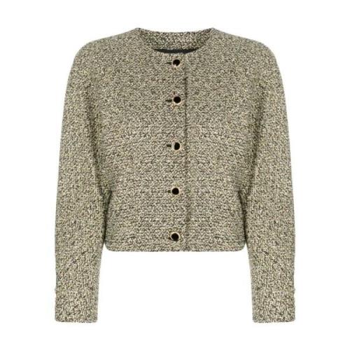 Gul Sort Sequin Tweed Jakke