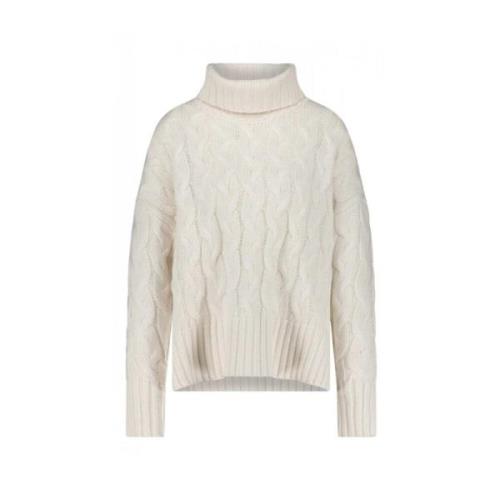 Strikket rullekrave sweater i uld-kashmir blanding