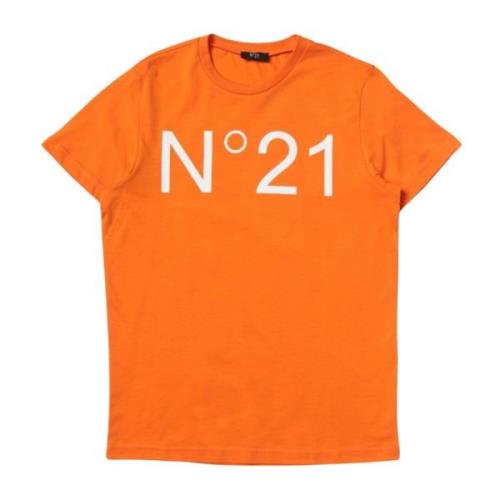 Orange Børne T-shirt med Logo Print