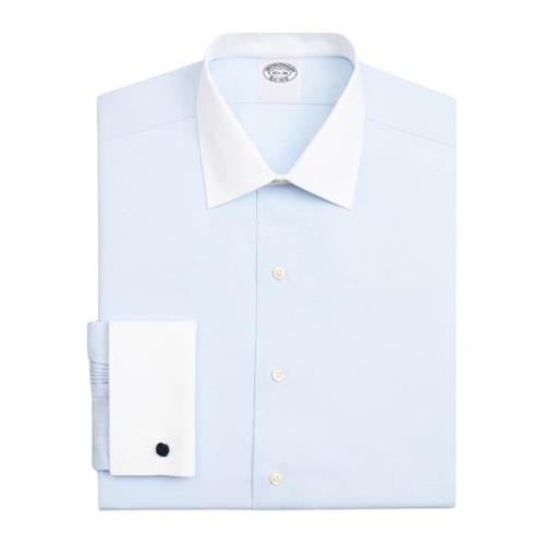 Lysblå Slim Fit Non-Iron Stretch Supima Bomuld Pinpoint Oxford Skjorte...