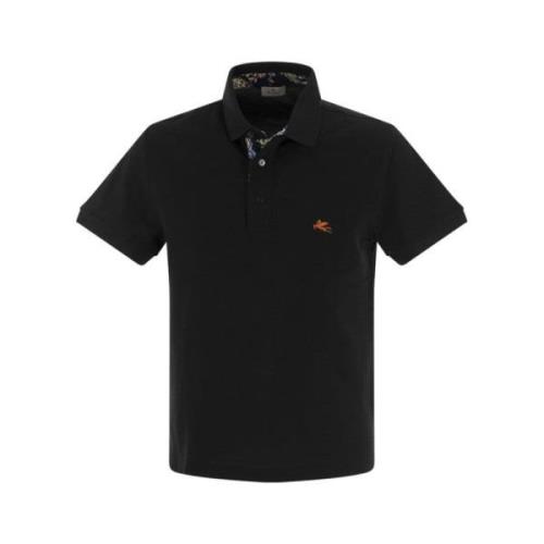 Piqué polo shirt med broderet Pegasus