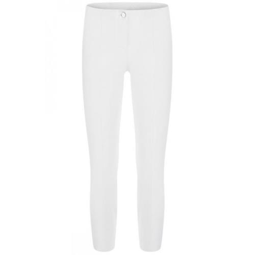 Hvide strækbare Ros sommerkorte bukser