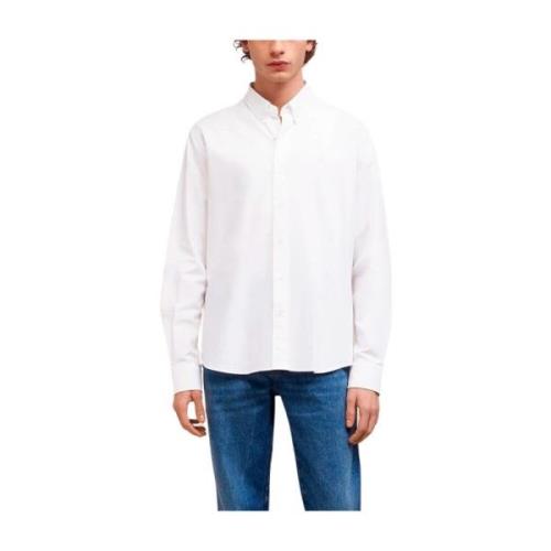 Hvid Bomuld Oxford Button-Down Skjorte