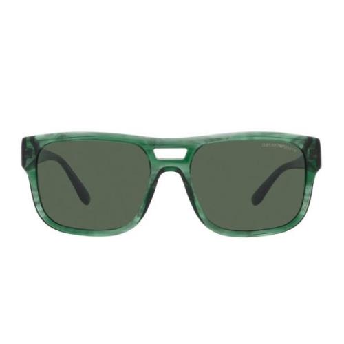 Grøn Stribet Rektangulære Solbriller
