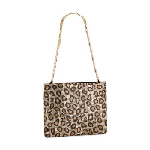 Leopard Naturlig Metal Håndtaske