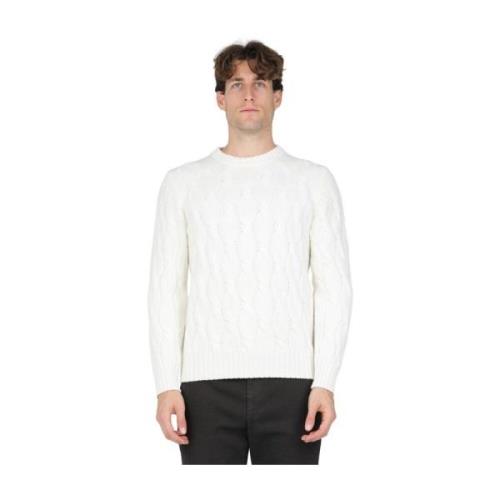Flettede uld- og kasjmirrundhals sweater