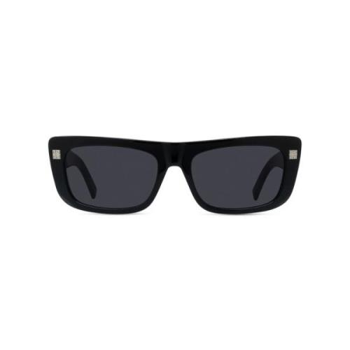 Rektangulære solbriller med sort stel