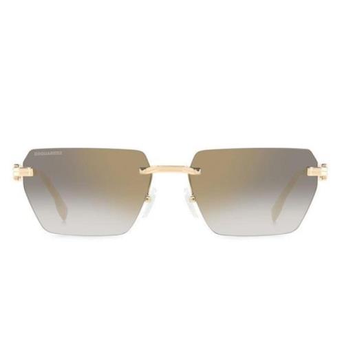 Moderne og stilfulde solbriller med guldfarvet stel og spejllinser