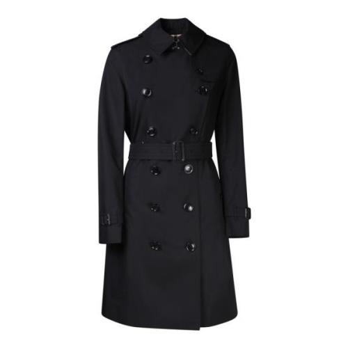 Klassisk Sort Bomuld Trenchcoat