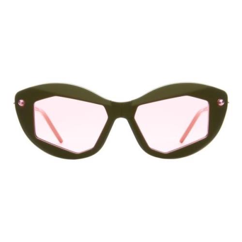 Militærgrønne Cat-Eye Solbriller