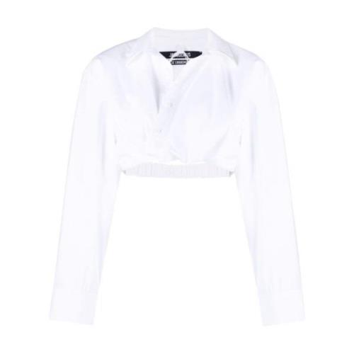 Off-White Stretch-Bomuld Cropped Skjorte