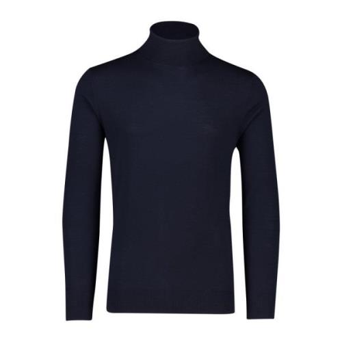 Mørkeblå Merinould Turtleneck Sweater