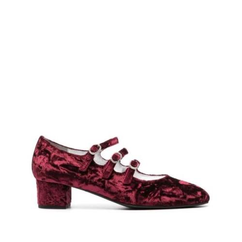 Bordeaux Velvet Mary Jane Pumps