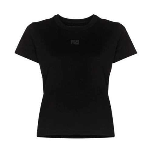 Sort Essential Logo Tee med bundet hals