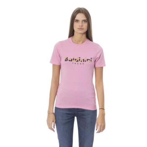 Moderne Pink Bomuldstoppe T-shirt