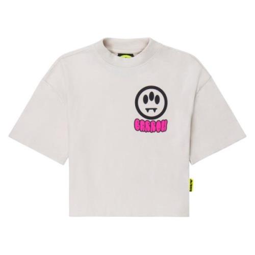 Ribbet Jersey T-Shirt med Barrow Print