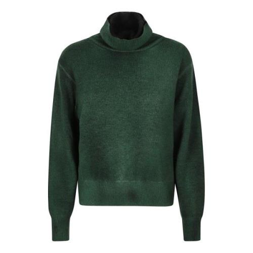 Grøn Uld Kasjmir Turtleneck Sweater
