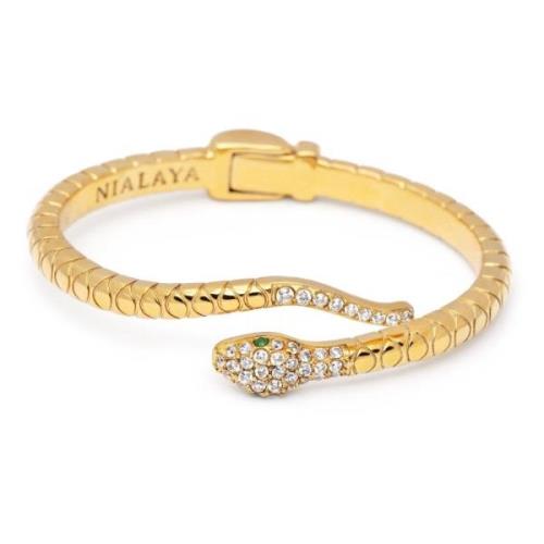 Kvinders guld CZ Snake Bangle