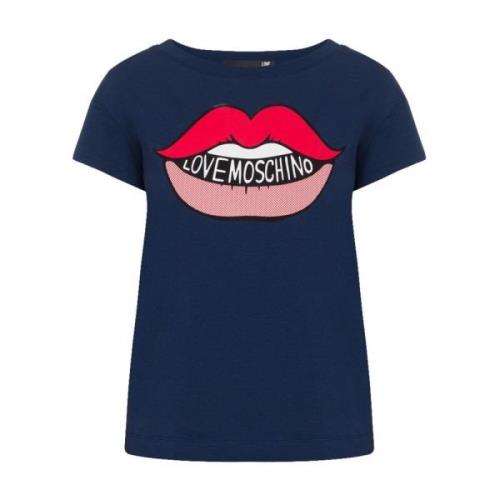 Grafisk Lips T-Shirt med Moschino Logo