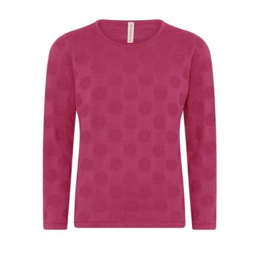 Dotted O-Neck Pullover Bluse