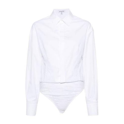Hvid Bomuldsskjorte Bodysuit