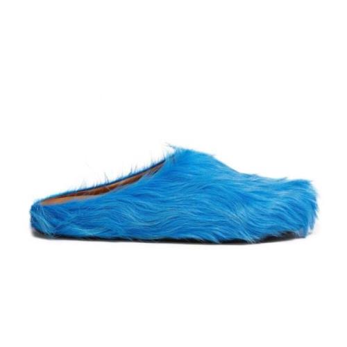 Blå Læder Slip-On Sandaler