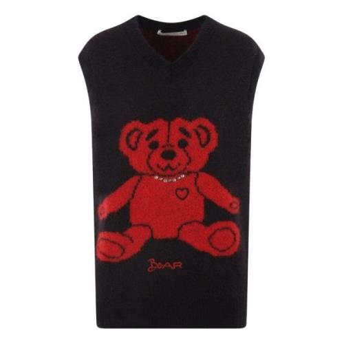 Sort Mohair Bear Intarsia Sweater