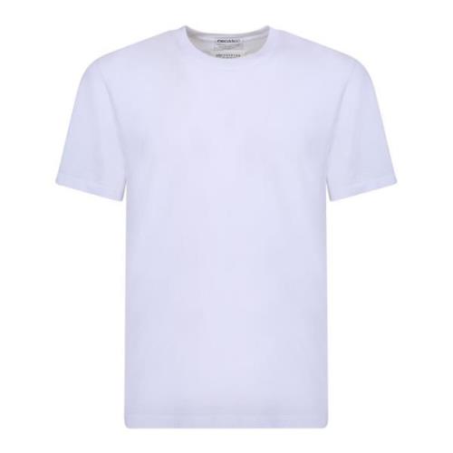 Hvid Bomuld Rund Hals T-Shirt