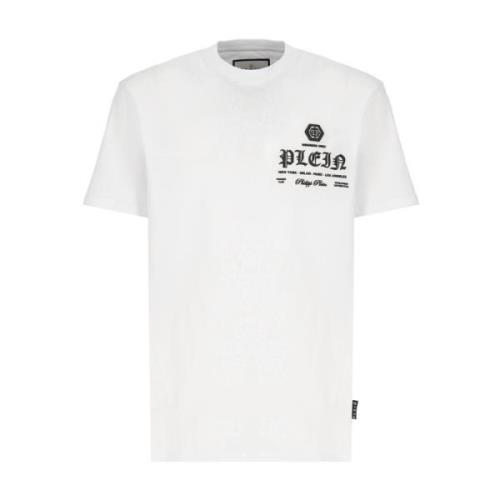 Hvid bomuld T-shirt med logo til mænd
