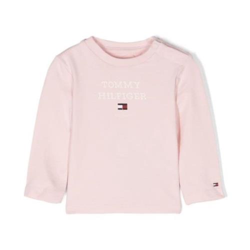 Logo Print Langærmet T-shirt i Pink