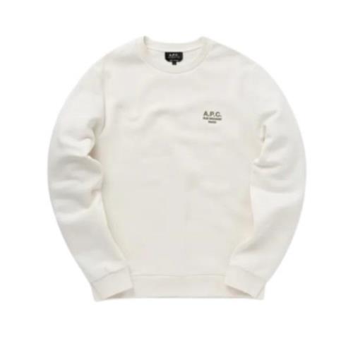 Hvid Sweatshirt med Broderet Logo