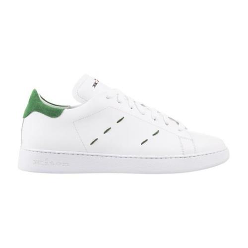 Grønne Lave Sneakers med Hvidt Læder