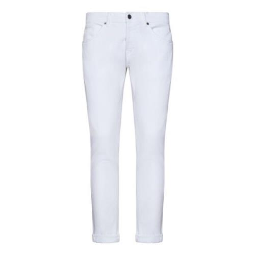 Hvide Skinny-Fit Jeans med Logo Plaque
