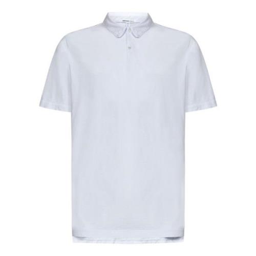 Hvid Suede Jersey Polo Shirt