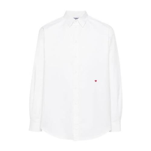 Hvid Bomuldsskjorte med Hjertemotiv