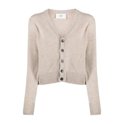 Beige Cashmere Cardigan med knaplukning