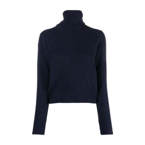 Mørkeblå Cashmere Sweater med Logo