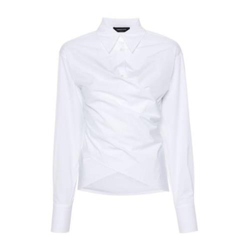 Hvid Bomuld Wrap Skjorte