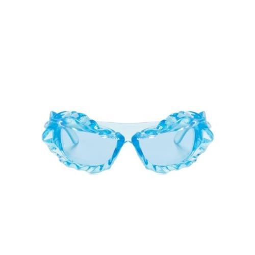 Klare blå firkantede solbriller