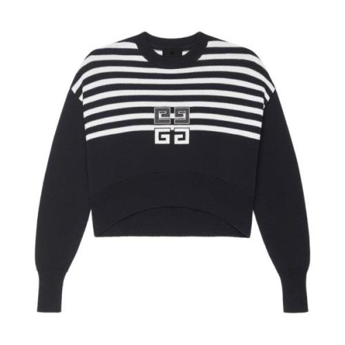 Sort Bicolor Sweater med 4G Patch
