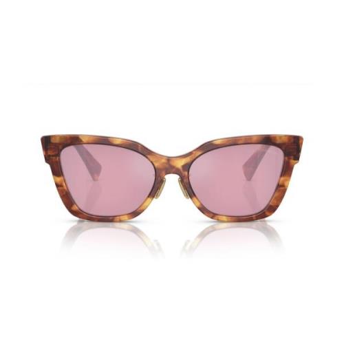 Moderne firkantede solbriller med mørke rosa spejlede linser