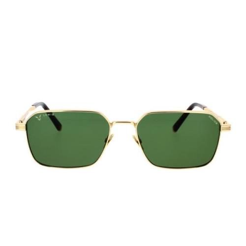 Geometrisk Stil Solbriller med Grønne Linser