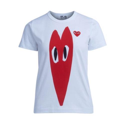 Kvinders T-shirt med hjerteprint