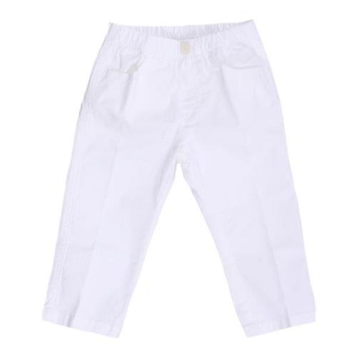 Hvide Slip-On Bukser med Elastisk Talje
