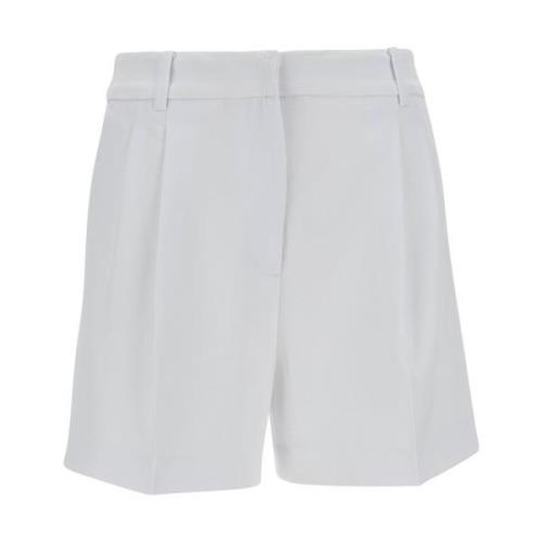 Højtaljede hvide Bermuda shorts