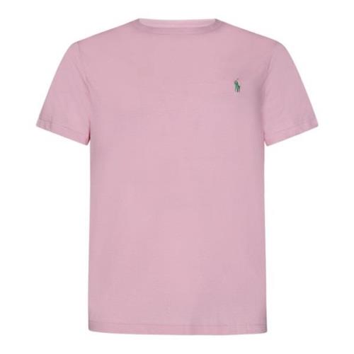 Pink Ribbed Crewneck T-shirts og Polos