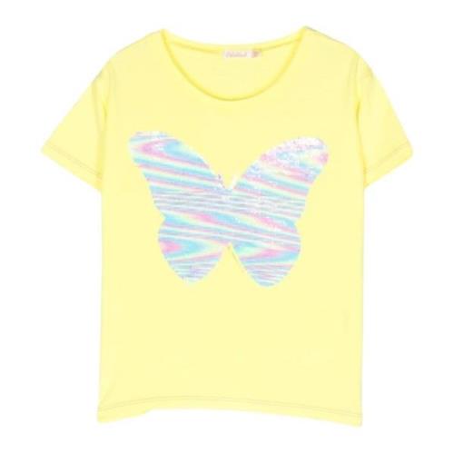 Børne T-shirt med sommerfugle palietter