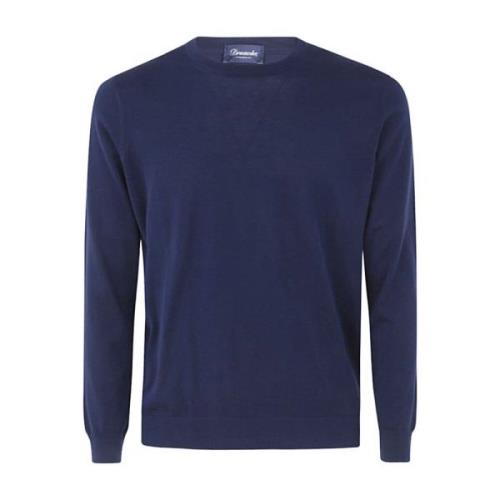 Blå rundhals sweater til mænd