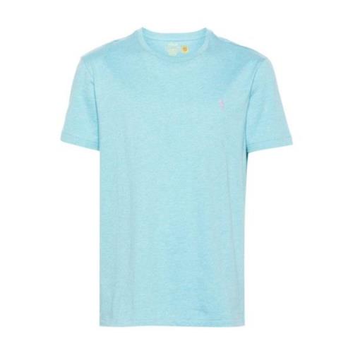 Clear Blue Crewneck T-shirt med Signatur Pony Broderi